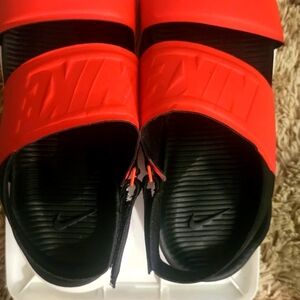Nike Red and Black Sandals Womens